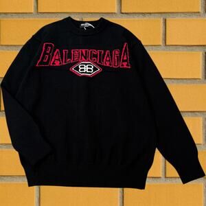 Classic Balenciaga Black Sweatshirt Men's